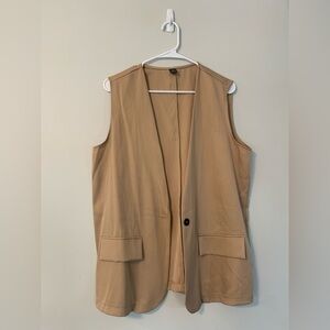 Tan Sleeveless Vest (New, Never Worn)